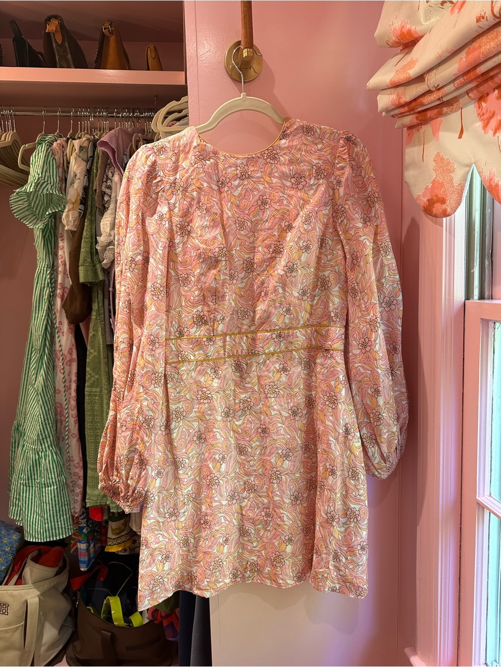 KEEPSAKE the Label Pink Floral Puff-Sleeve Mini Dress
